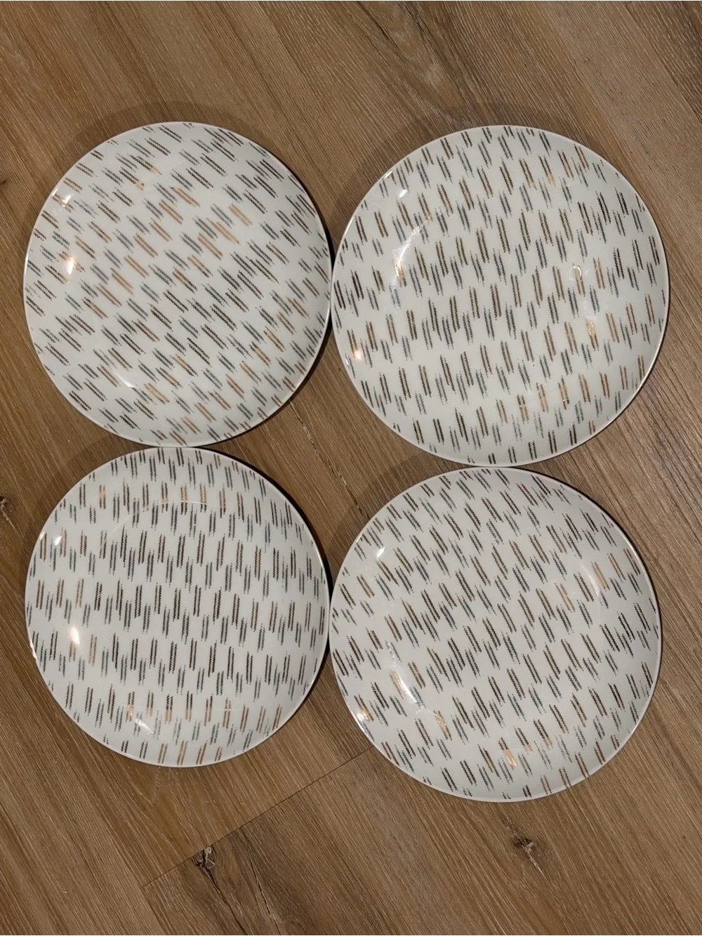 West elm gold and silver holiday plates set of 4